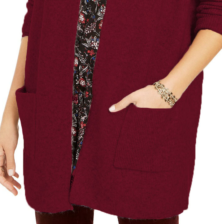 Style & Co Women's Open-Front Topper Jacket  Med Purple Size Small