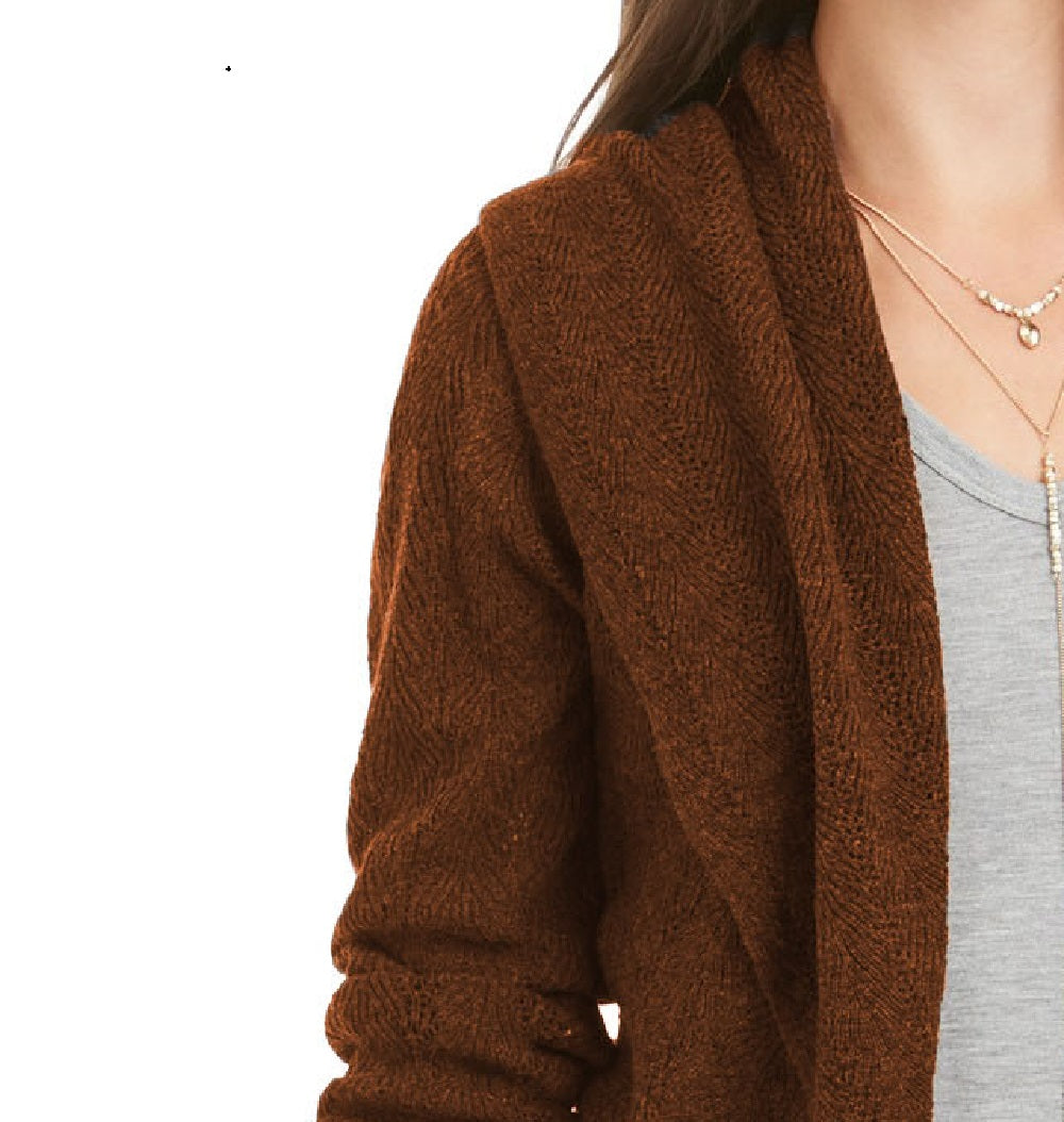Style & Co Women's Pointelle Cardigan Brown Size Extra Large