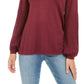 Style & Co Women's Bishop-Sleeve Tunic Sweater  Dark Red Size Small
