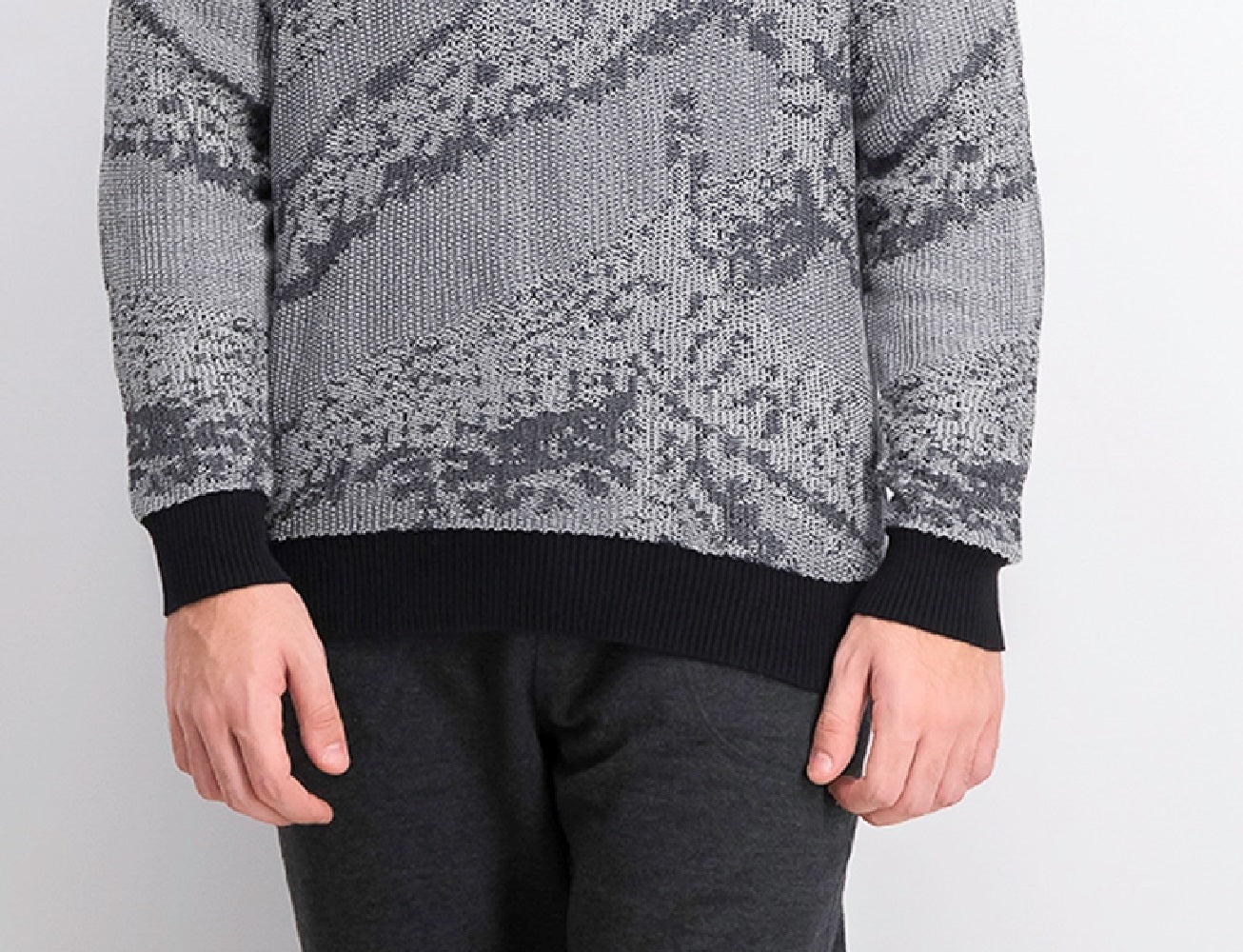 INC International Concepts Men's Jax Hooded Knit Sweater Gray Size Large