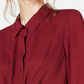 Alfani Women's Petite Twist-Front Button-Up Top Dark Red Size Medium