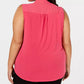 Alfani Women's Plus Size Surplice Top Pansy Pink Size 2 Extra Large