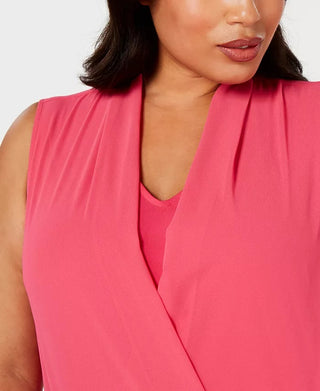 Alfani Women's Plus Size Surplice Top Pansy Pink Size 2 Extra Large