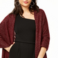 Charter Club Women's Cashmere Metallic Oversized Wrap Dark Red Size Regular