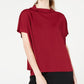 Alfani Women's Petite Cowl Mock-Neck Top, Red Size Extra Large