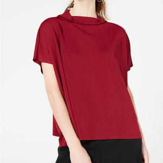 Alfani Women's Petite Cowl Mock-Neck Top, Red Size Extra Large