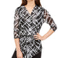 Alfani Women's Petite 3/4-Sleeve Printed Tunic Black Size Petite Large