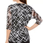 Alfani Women's Petite 3/4-Sleeve Printed Tunic Black Size Petite Large