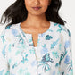 Charter Club Women's Floral-Print Cardigan  Blue Size Extra Large