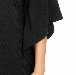 Alfani Women's  Ribbed Boat-Neck Poncho Top Black Size 2 Extra Large