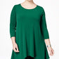 Alfani Women's High-Low Tunic Green Size Medium