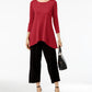 Alfani Women's Petite Solid Swing Top  Red Size Medium
