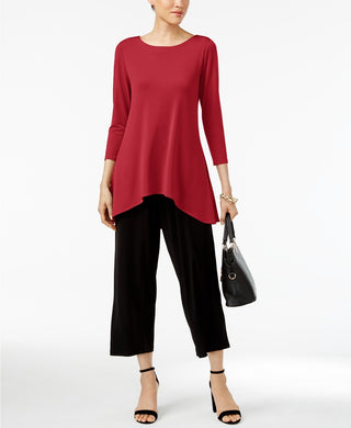 Alfani Women's Petite Solid Swing Top Medium Red Size Extra Large