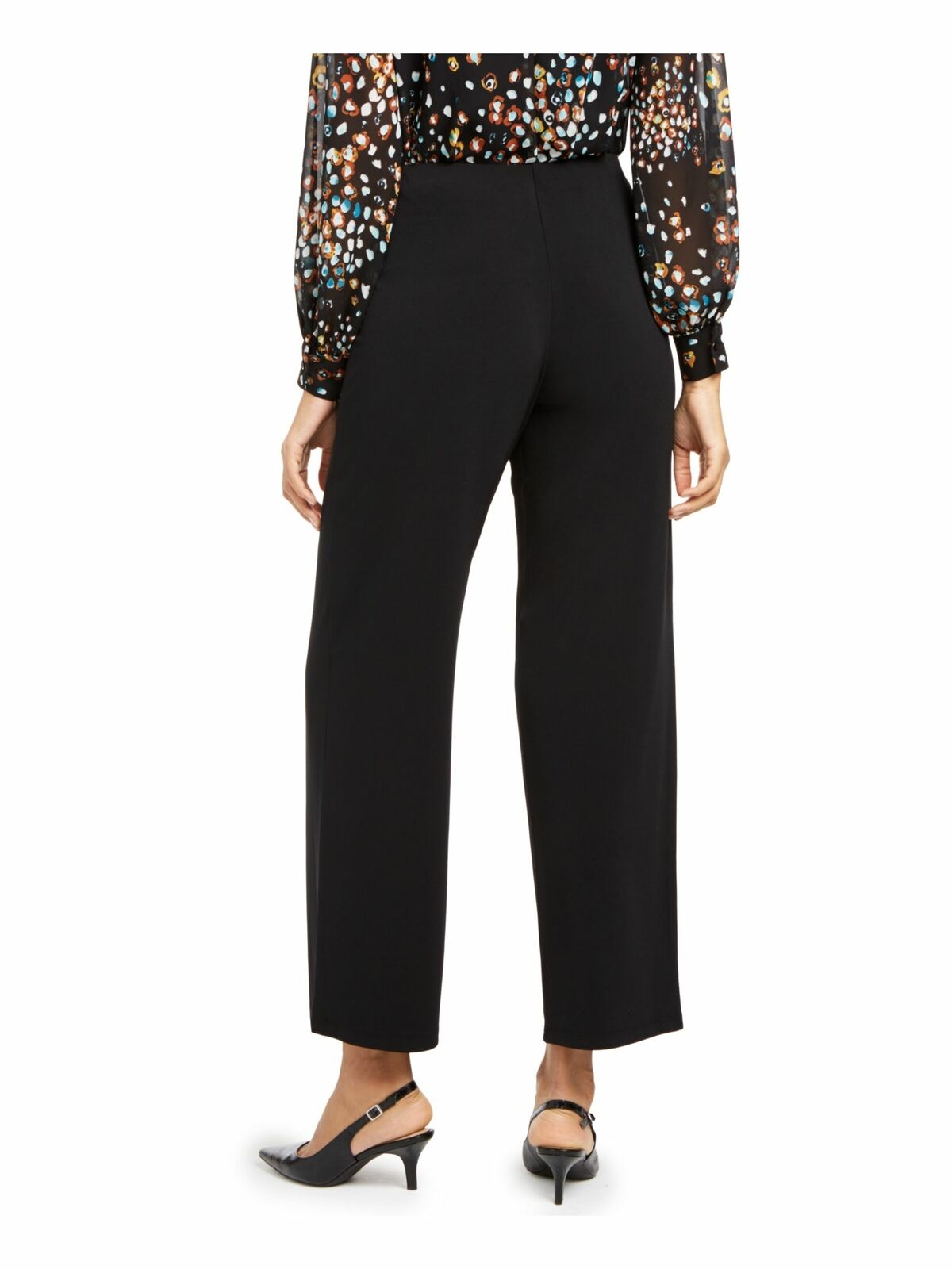 Alfani Women's Knit Wide-Leg Pant Black Size Petite Medium