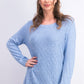 Karen Scott Women's Diamond Cable-Knit Sweater Blue Size Medium