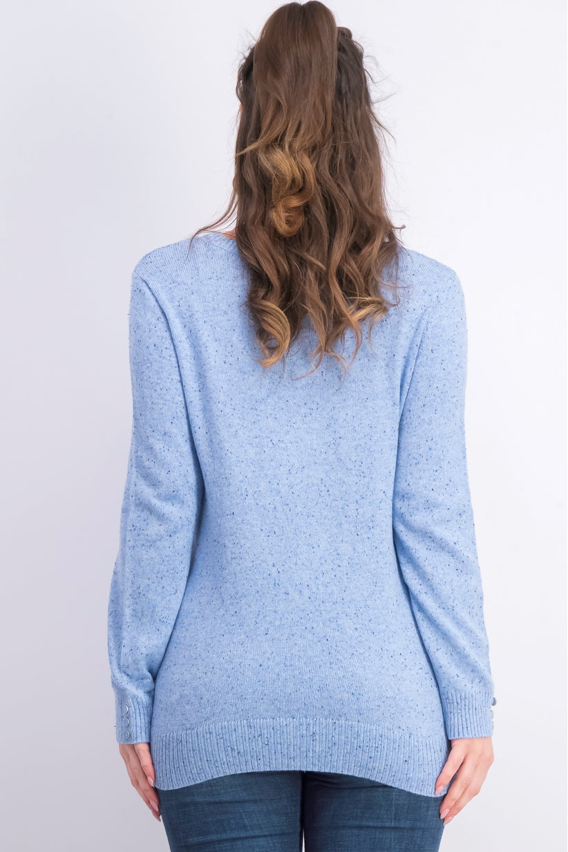 Karen Scott Women's Diamond Cable-Knit Sweater Blue Size Medium