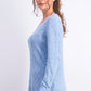 Karen Scott Women's Diamond Cable-Knit Sweater Blue Size Medium