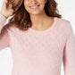 Karen Scott Women's Diamond Cable-Knit Sweater Pink Size Large