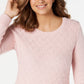 Karen Scott Women's Diamond Cable-Knit Sweater Pink Size Medium