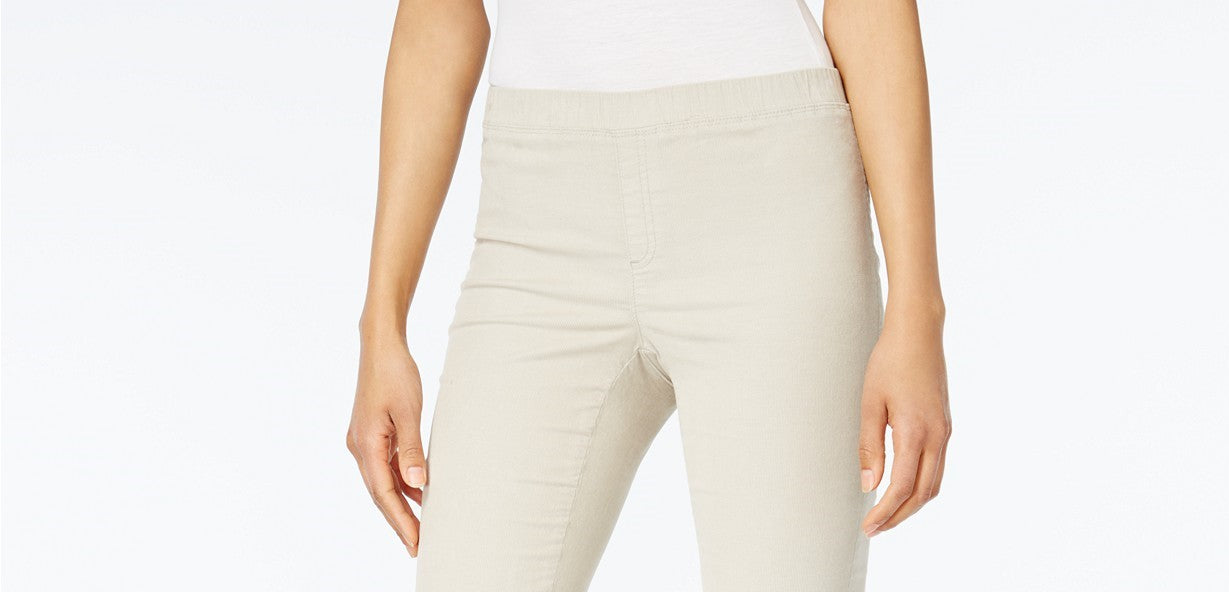 Karen Scott Women's Petite Corduroy Pull-On Pants Gray Size PM