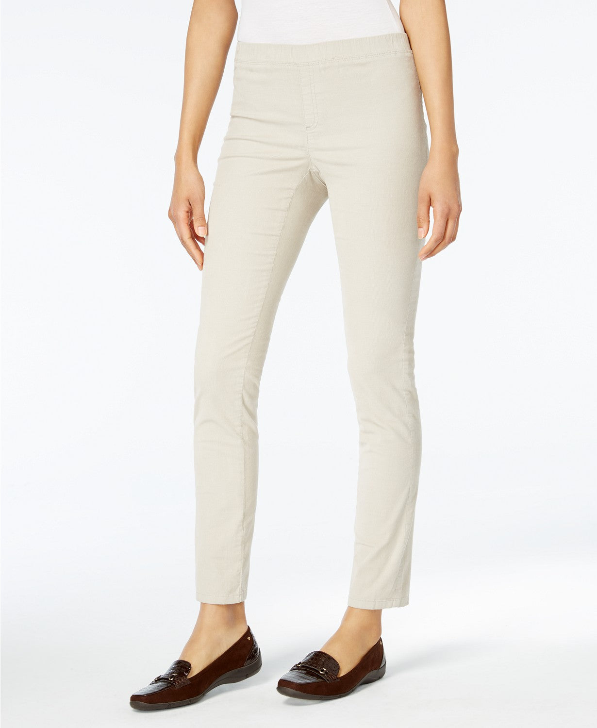 Karen Scott Women's Petite Corduroy Pull-On Pants Gray Size Large