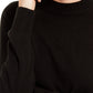 Karen Scott Women's Zip-Back Mock-Neck Sweater  Black Size Large