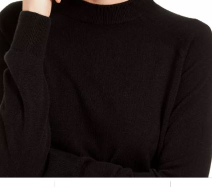 Karen Scott Women's Zip-Back Mock-Neck Sweater Black Size Medium