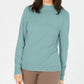 Karen Scott Women's Zip Back Mock Neck Sweater Aquifer Size Medium