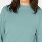 Karen Scott Women's Zip Back Mock Neck Sweater Aquifer Size Medium