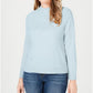 Karen Scott Women's Zip-Back Mock-Neck Sweater Blue Size Extra Large