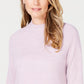 Karen Scott Women's Zip-Back Mock-Neck Sweater Pink Size Medium