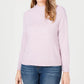 Karen Scott Women's Zip Back Mock Neck Sweater Pink Size X-Small