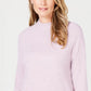 Karen Scott Women's Zip Back Mock Neck Sweater Pink Size X-Small