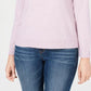 Karen Scott Women's Zip Back Mock Neck Sweater Pink Size X-Small