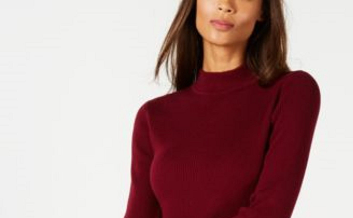 Karen Scott Women's Petite Mock-Neck Sweater Red Size Petite