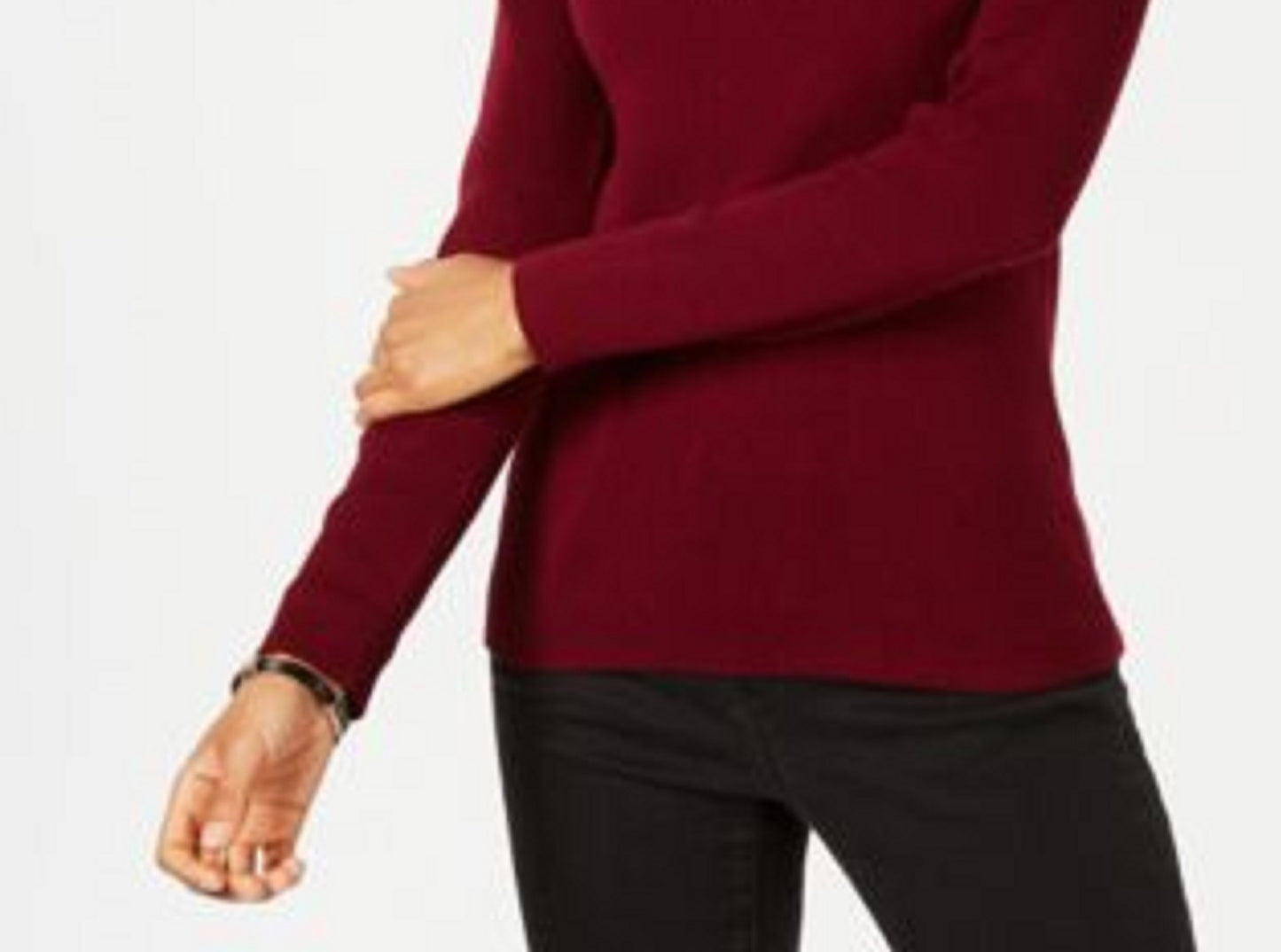 Karen Scott Women's Petite Mock-Neck Sweater Red Size Petite