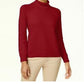 Karen Scott Women's Petite Mock-Neck Sweater Raspberry Size Petite Small