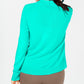 Karen Scott Women's Petite Luxsoft Zip-Back Sweater Aqua Size Small