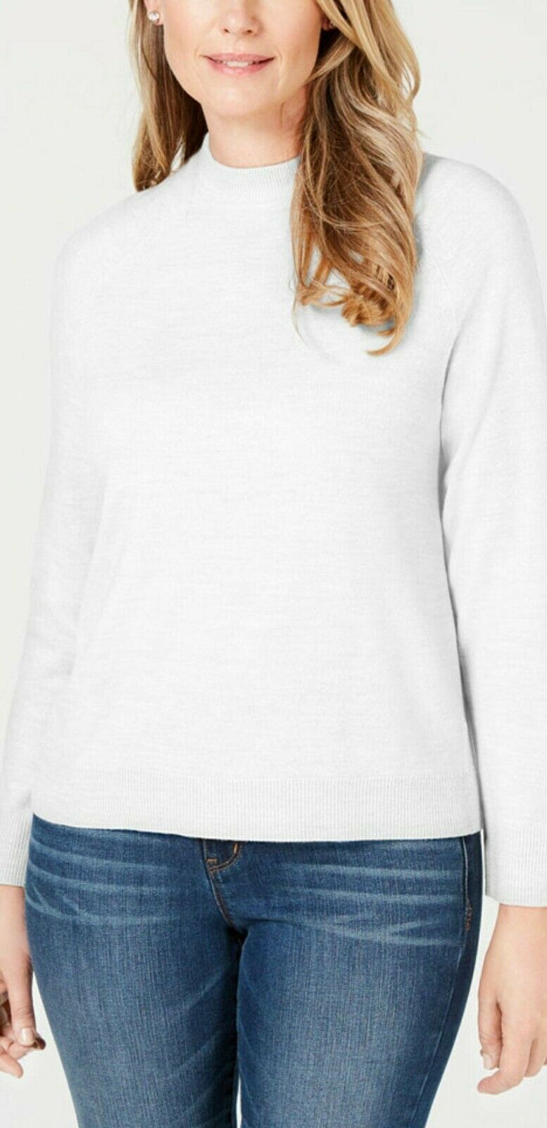 Karen Scott Women's Mock-Neck Sweater White Size Petite Extra Large