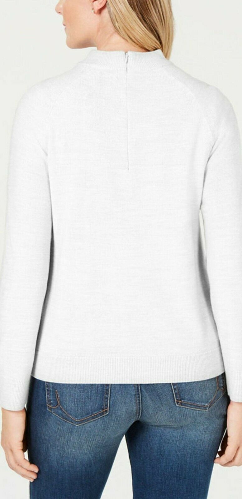 Karen Scott Women's Mock-Neck Sweater White Size Petite Extra Large
