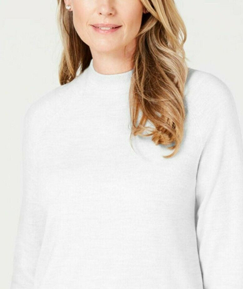 Karen Scott Women's Mock-Neck Sweater White Size Petite Extra Large