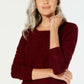 Karen Scott Women's Textured-Stripe Sweater Red Size Large