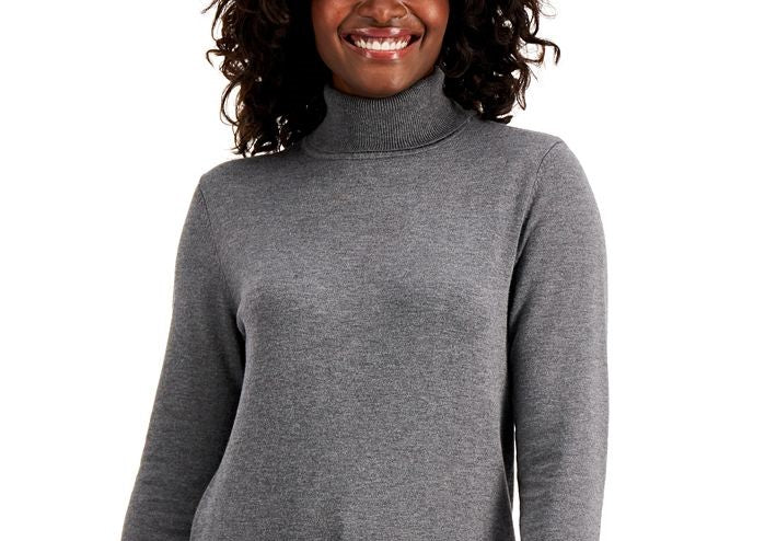 Karen Scott Women's Turtleneck Sweater Charcoal Size Large