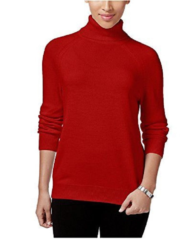 Karen Scott Women's Plus Size Turtleneck Luxsoft Sweater Red Size OX