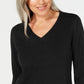 Karen Scott Women's V-Neck Sweater Black Size Medium