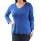 Karen Scott Women's V-Neck Sweater  Blue Size Large