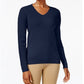 Karen Scott Women's V-Neck Sweater Navy Size XX-Large