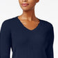 Karen Scott Women's V-Neck Sweater Navy Size XX-Large