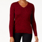 Karen Scott Women's V-Neck Sweater Red Size Large
