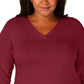 Karen Scott Women's V-Neck Sweater Red Size Small